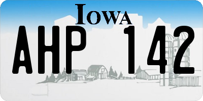 IA license plate AHP142