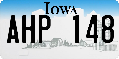 IA license plate AHP148