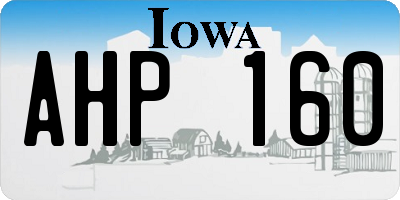 IA license plate AHP160