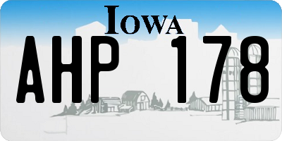 IA license plate AHP178