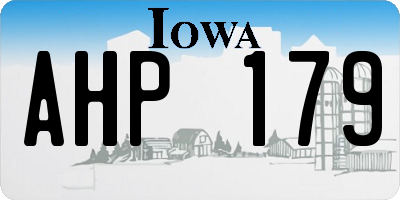 IA license plate AHP179