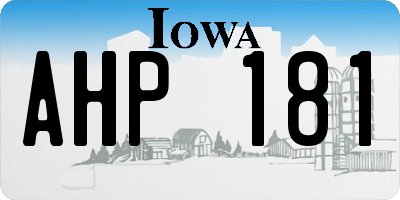 IA license plate AHP181