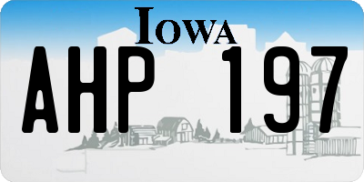 IA license plate AHP197