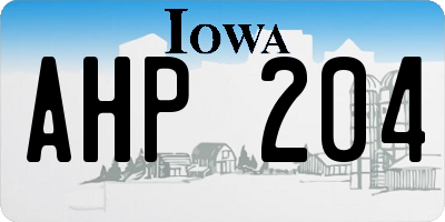 IA license plate AHP204