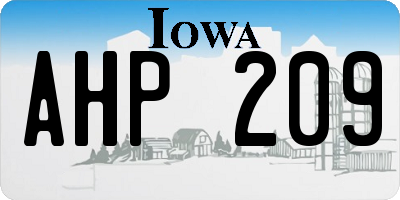 IA license plate AHP209