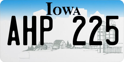 IA license plate AHP225
