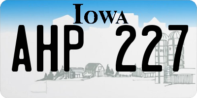 IA license plate AHP227