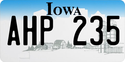 IA license plate AHP235