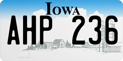 IA license plate AHP236