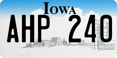 IA license plate AHP240
