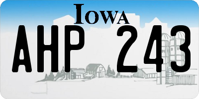 IA license plate AHP243