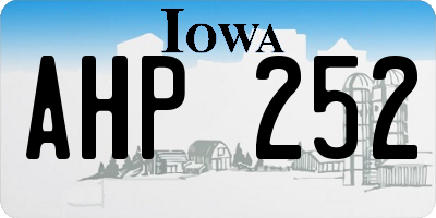 IA license plate AHP252