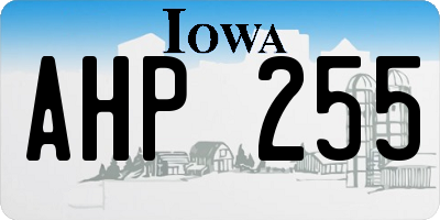 IA license plate AHP255