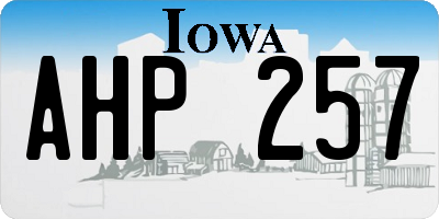 IA license plate AHP257