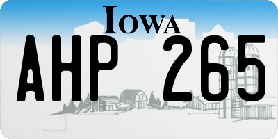 IA license plate AHP265