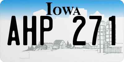 IA license plate AHP271