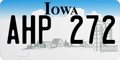 IA license plate AHP272