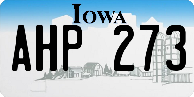 IA license plate AHP273