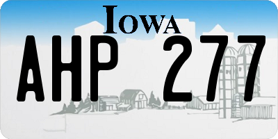 IA license plate AHP277