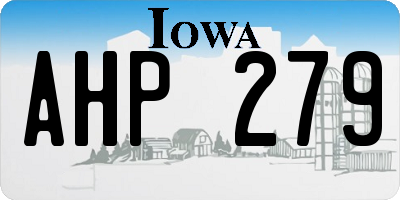 IA license plate AHP279