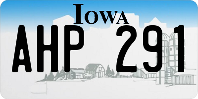 IA license plate AHP291