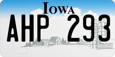 IA license plate AHP293