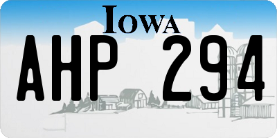 IA license plate AHP294