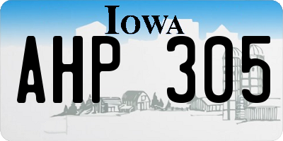 IA license plate AHP305