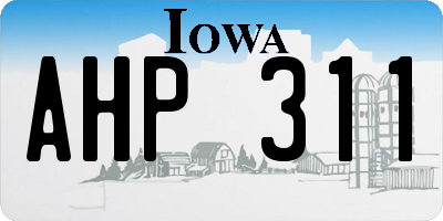 IA license plate AHP311