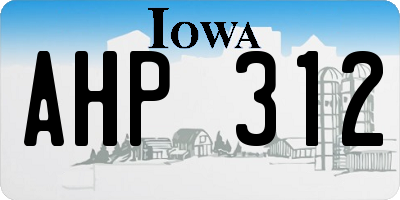 IA license plate AHP312