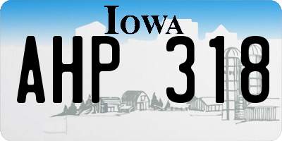 IA license plate AHP318