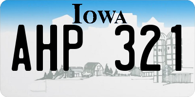 IA license plate AHP321
