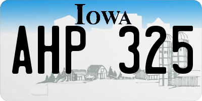 IA license plate AHP325