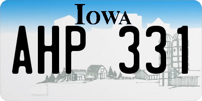 IA license plate AHP331