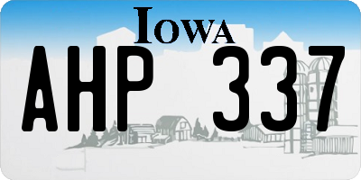 IA license plate AHP337