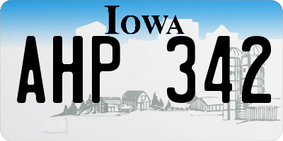 IA license plate AHP342