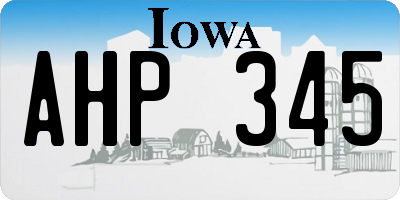 IA license plate AHP345