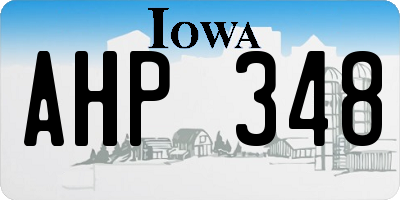 IA license plate AHP348