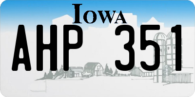 IA license plate AHP351