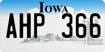 IA license plate AHP366