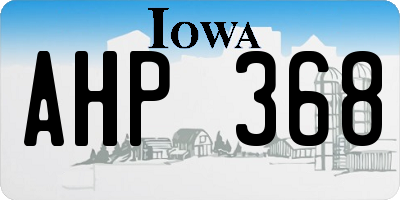 IA license plate AHP368