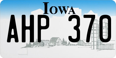 IA license plate AHP370