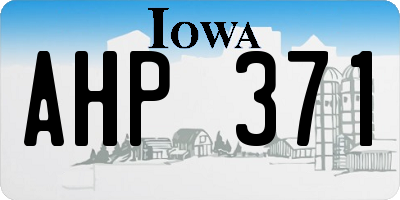 IA license plate AHP371