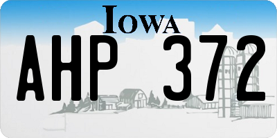 IA license plate AHP372