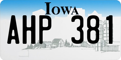 IA license plate AHP381