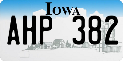 IA license plate AHP382