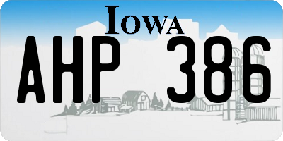 IA license plate AHP386