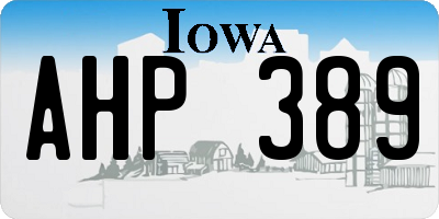 IA license plate AHP389