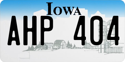 IA license plate AHP404