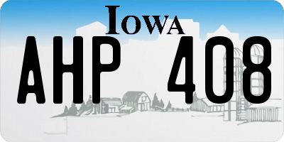 IA license plate AHP408